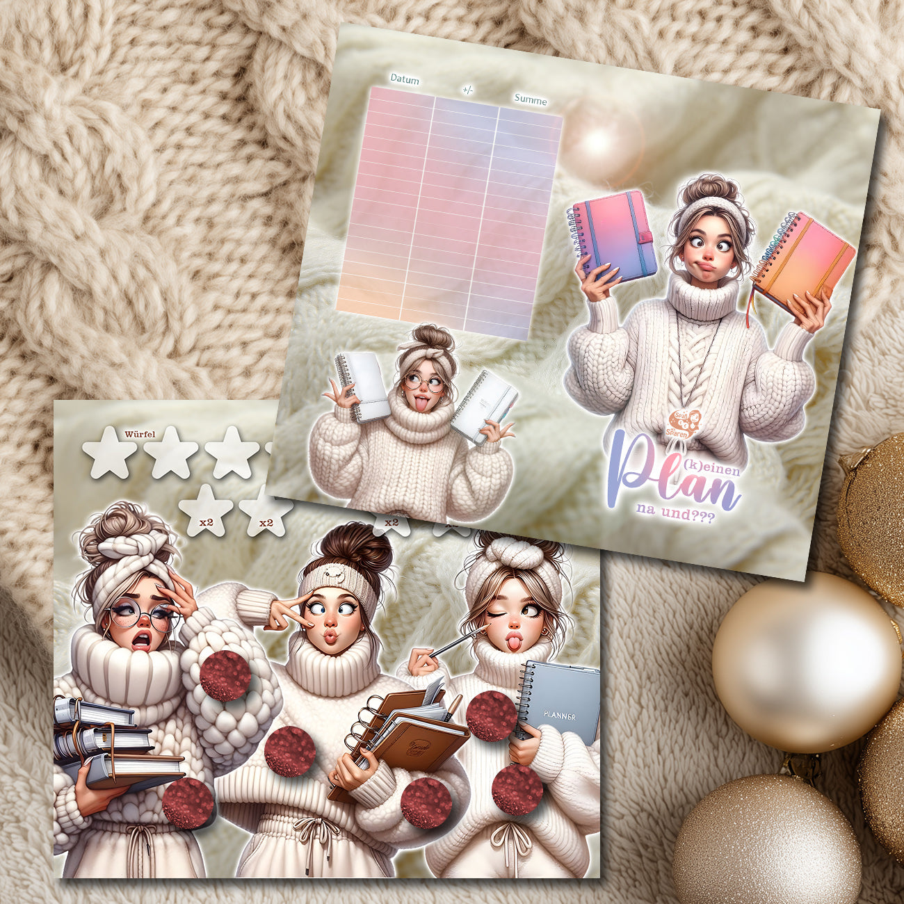 Klappkarte Sparchallenge "Keinen Plan"