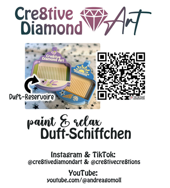 Duftschiffchen "Paint & Relax" THEMENSCHIFFCHEN für Diamond Painting