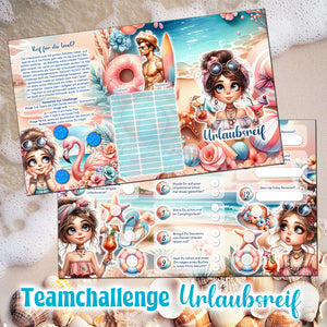 Sparchallenge Teamchallenge 3er Klappkarte "URLAUBSREIF"