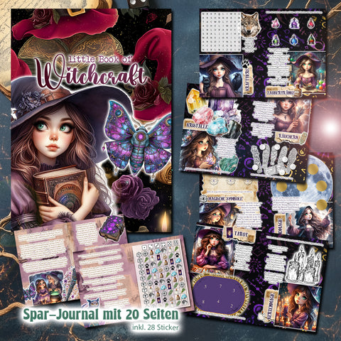 Spar-Journal "Little Book of Witchcraft" (Sparspiel & Sparchallenge Büchlein mit 20 Seiten)