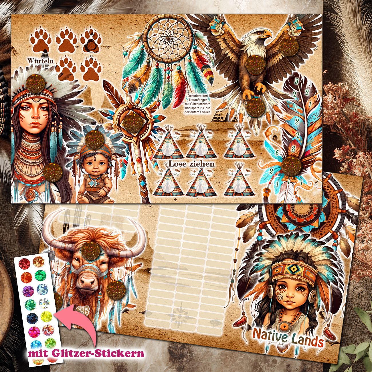 Sparchallenge 3er Klappkarte "Native Lands"